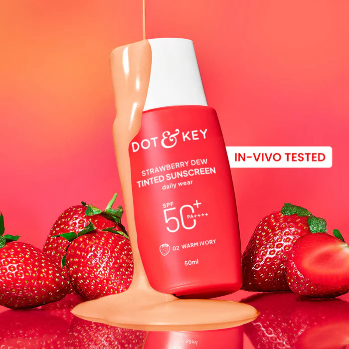 strawberry Dew Tinted Sunscreen, In-Vivo Tested SPF 50+ PA++++